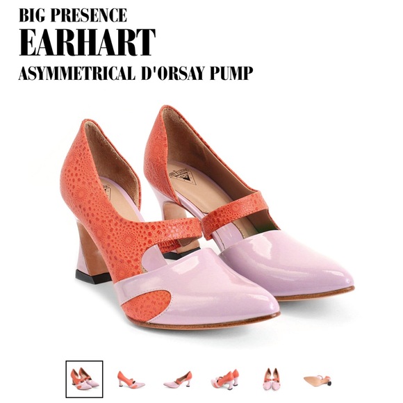 Fluevog Big Presence Earhart Asymmetrical D'Orsay Pump in Papaya/Lilac ๐งก๐ - Picture 11 of 13